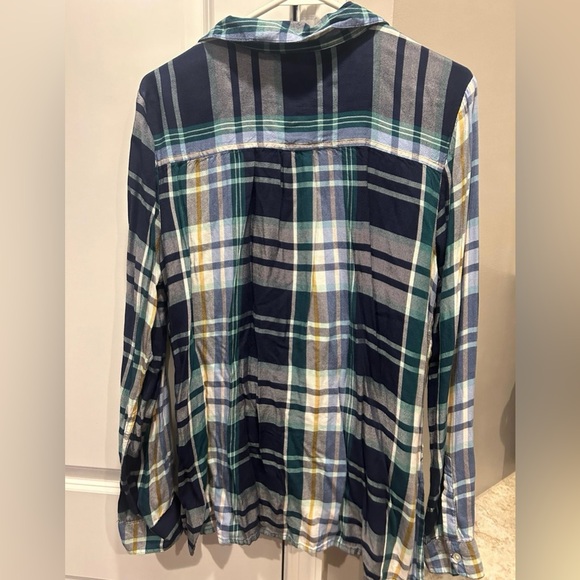 SO Plaid Button Up Shirt Blue Green XL Juniors - Picture 4 of 9